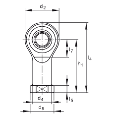 桿端軸承 GIKSL12-PS, 根據(jù) DIN ISO 12 240-4 標準，特種鋼材料，帶左旋內(nèi)螺紋，免維護