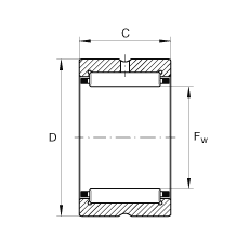 滾針軸承 NCS2416, 機(jī)加工滾道，根據(jù) ABMA 18.2 - 1982，英制