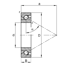 推力角接觸球軸承 BSB040090-T, 單向，接觸角 α = 60°，限制公差