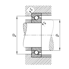 推力角接觸球軸承 BSB040090-T, 單向，接觸角 α = 60°，限制公差