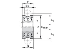 外徑帶修形的滾輪 LFR50/5-4-2Z, 定位滾輪，雙列，兩側(cè)間隙密封
