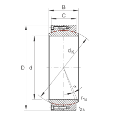 大的關(guān)節(jié)軸承 GE630-DW, 根據(jù) DIN ISO 12 240-1 標(biāo)準(zhǔn)，免維護(hù)