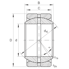 關(guān)節(jié)軸承 GE25-ZO, 根據(jù) DIN ISO 12 240-1 標(biāo)準(zhǔn)，英制尺寸，需維護(hù)