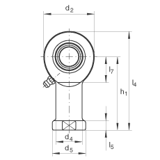 桿端軸承 GIL70-DO-2RS, 根據(jù) DIN ISO 12 240-4 標(biāo)準(zhǔn)，帶左旋內(nèi)螺紋，需維護(hù)，兩側(cè)唇密封