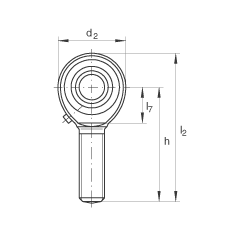 桿端軸承 GAKR30-PB, 根據(jù) DIN ISO 12 240-4 標(biāo)準(zhǔn)，帶右旋外螺紋，需維護(hù)
