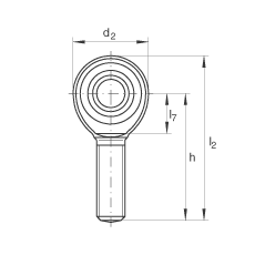 桿端軸承 GAKL18-PW, 根據(jù) DIN ISO 12 240-4 標準，帶左旋外螺紋，需維護