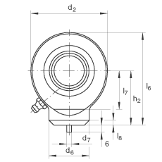 液壓桿端軸承 GK15-DO, 根據(jù) DIN ISO 12 240 標(biāo)準(zhǔn)，帶焊接面，需維護(hù)