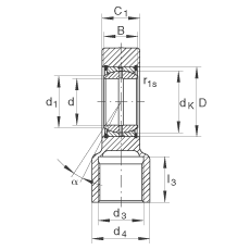 液壓桿端軸承 GIHRK80-DO, 根據(jù) DIN ISO 12 240-4 標(biāo)準(zhǔn)，帶右旋螺紋夾緊裝置，需維護(hù)