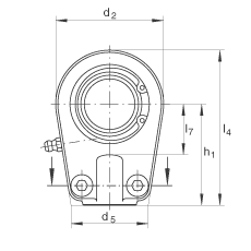 液壓桿端軸承 GIHRK50-DO, 根據(jù) DIN ISO 12 240-4 標(biāo)準(zhǔn)，帶右旋螺紋夾緊裝置，需維護(hù)