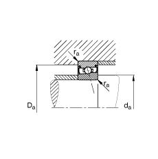 主軸軸承 HSS7007-E-T-P4S, 調(diào)節(jié)，成對安裝，接觸角 α = 25°，兩側(cè)唇密封，非接觸，限制公差