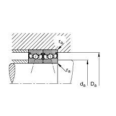 主軸軸承 HSS7007-E-T-P4S, 調(diào)節(jié)，成對安裝，接觸角 α = 25°，兩側(cè)唇密封，非接觸，限制公差