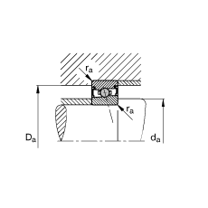 主軸軸承 HCS71920-E-T-P4S, 調(diào)節(jié)，成對或單元安裝，接觸角 α = 25°，兩側(cè)唇密封，非接觸，限制公差