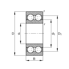 深溝球軸承 4204-B-TVH, 根據(jù) DIN 625-3 標(biāo)準(zhǔn)的主要尺寸，雙列