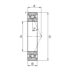 主軸軸承 HS7014-E-T-P4S, 調(diào)節(jié)，成對或單元安裝，接觸角 α = 25°，限制公差