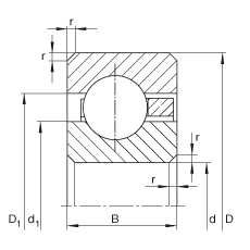 薄截面軸承 CSCA040, 深溝球軸承，類型C，運行溫度 -54°C 到 +120°C