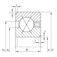薄截面軸承 CSXD160, 四點接觸球軸承，類型X，運行溫度 -54°C 到 +120°C