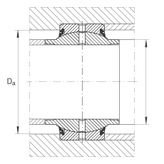 關(guān)節(jié)軸承 GE70-HO-2RS, 根據(jù) DIN ISO 12 240-1 標(biāo)準(zhǔn), 需維護(hù)，兩側(cè)唇密封