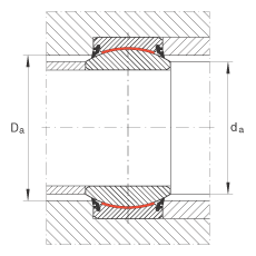 關(guān)節(jié)軸承 GE70-UK-2RS, 根據(jù) DIN ISO 12 240-1 標(biāo)準(zhǔn), 免維護(hù)，兩側(cè)唇密封