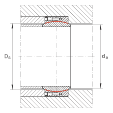 大的關(guān)節(jié)軸承 GE560-DW-2RS2, 根據(jù) DIN ISO 12 240-1 標(biāo)準(zhǔn), 免維護(hù)，兩側(cè)密封